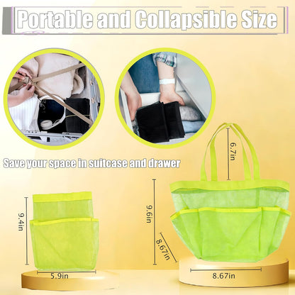 Mesh Shower Caddy Portable, Quick Dry Hanging Shower Tote Bag for College Dorm Room Essentials, Large Capacity Caddy Dorm for Bathroom Gym Swimming