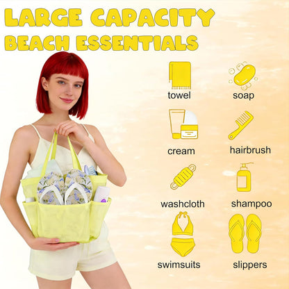 Mesh Shower Caddy Portable, Quick Dry Hanging Shower Tote Bag for College Dorm Room Essentials, Large Capacity Caddy Dorm for Bathroom Gym Swimming