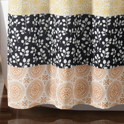 Bohemian Stripe Shower Curtain, 72" W x 72" L, Yellow & Gray - Bathroom Curtain - Striped Shower Curtain - Boho Decor - Fabric Shower Curtains