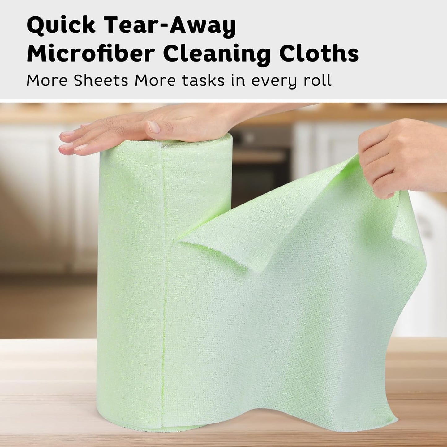 Matthew Microfiber Cleaning Cloth Roll 72Pack (12" x 12") Reusable Paper Towels&Washable Tear Away Towels,Ultra Water Absorbent Lint&Streak Free Cleaning Rags for Glass,Dishwash,Bathroom,Cars-Yellow