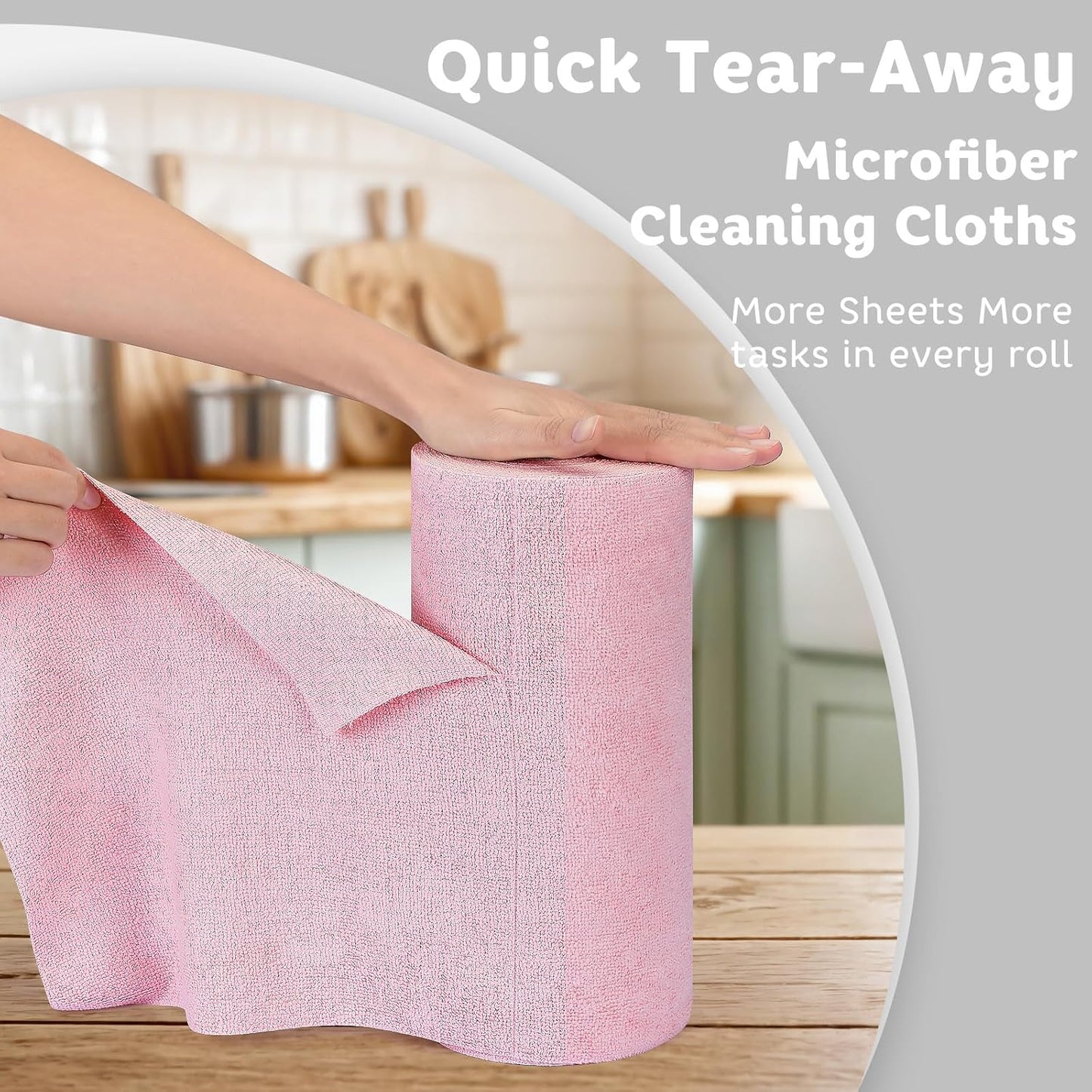 Matthew Microfiber Cleaning Cloth Roll 72Pack (12" x 12") Reusable Paper Towels&Washable Tear Away Towels,Ultra Water Absorbent Lint&Streak Free Cleaning Rags for Glass,Dishwash,Bathroom,Cars-Yellow