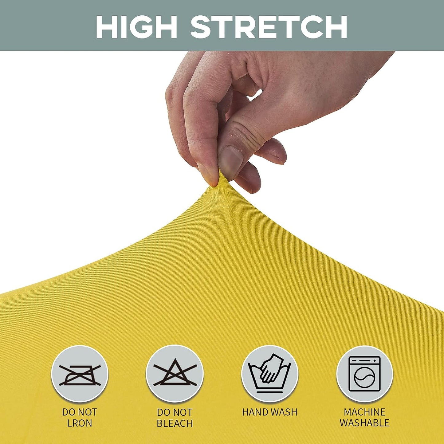 6FT Stretch Spandex Fitted Tablecloth,Rectangular Table Cover,Yellow | Fits 72x30" rectangular folding tables.Wrinkle & stain resistant stretch fabric.Ideal for parties,weddings & vendor events