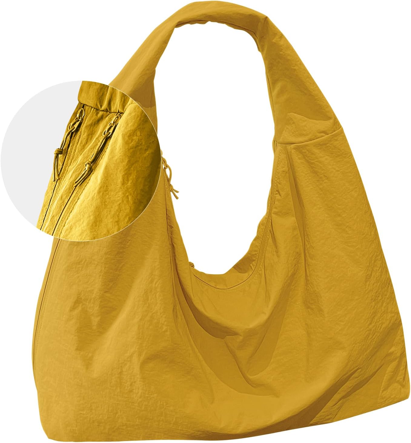 Slouchy Nylon Hobo Bag for Women Large Tote Underarm Shoulder Bag Travel Beach Gym Weekend Vacation