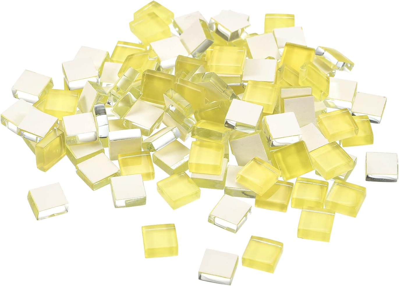 Mosaic Tiles, Micro Glass Tiny Mini Mosaic Tile DIY Hobbies Handmade Crystal Free Stone Craft Material Creativity (Pale Yellow Pack of 110)