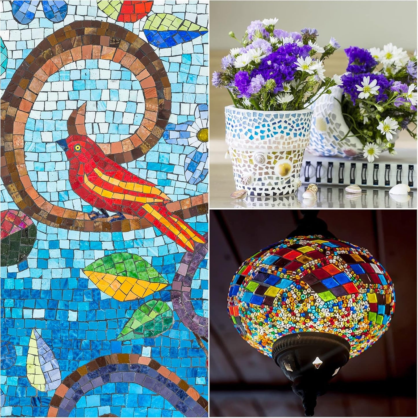 Mosaic Tiles, Micro Glass Tiny Mini Mosaic Tile DIY Hobbies Handmade Crystal Free Stone Craft Material Creativity (Pale Yellow Pack of 110)