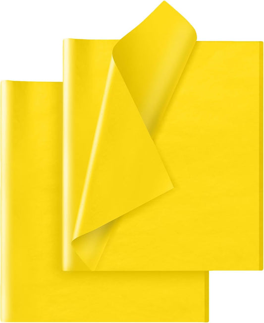 Yellow Tissue Paper for Gift Bags - 30 Sheets of Yellow Wrapping Tissue Paper Bulk for Weddings Birthday DIY Project Christmas Gift Wrapping Crafts Decor (14 x 20 Inch)