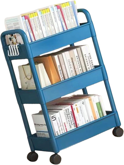 3 Tier Rolling Storage Cart Organizer for Kitchen Bathroom Shelving Unit with Bathroom Shower Holder