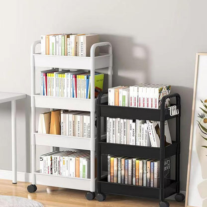 3 Tier Rolling Storage Cart Organizer for Kitchen Bathroom Shelving Unit with Bathroom Shower Holder