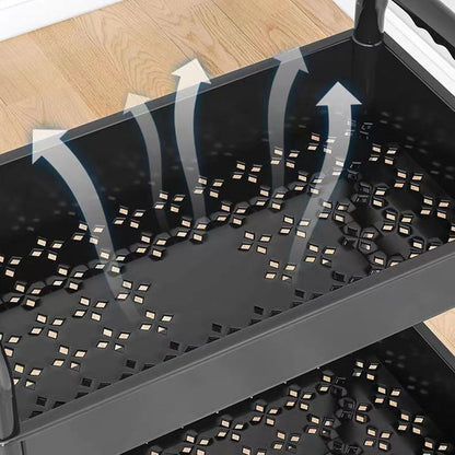 3 Tier Rolling Storage Cart Organizer for Kitchen Bathroom Shelving Unit with Bathroom Shower Holder
