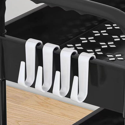 3 Tier Rolling Storage Cart Organizer for Kitchen Bathroom Shelving Unit with Bathroom Shower Holder
