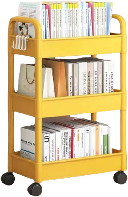 3 Tier Rolling Storage Cart Organizer for Kitchen Bathroom Shelving Unit with Bathroom Shower Holder
