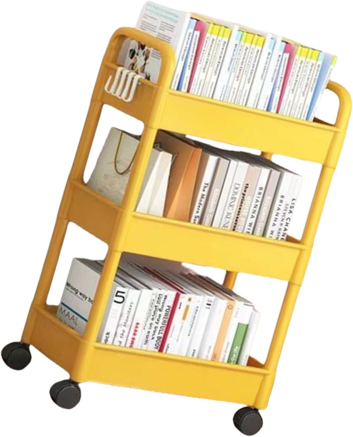 3 Tier Rolling Storage Cart Organizer for Kitchen Bathroom Shelving Unit with Bathroom Shower Holder