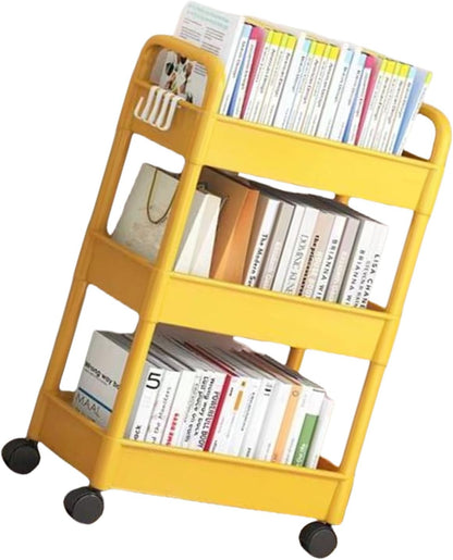 3 Tier Rolling Storage Cart Organizer for Kitchen Bathroom Shelving Unit with Bathroom Shower Holder