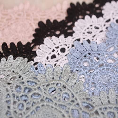 9CM Width Europe Crown Pattern Inelastic Embroidery Lace Trim,Curtain Tablecloth Slipcover Bridal DIY Clothing/Accessories.(2 Yards in one Package)(Yellow)