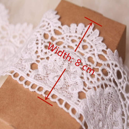 9CM Width Europe Crown Pattern Inelastic Embroidery Lace Trim,Curtain Tablecloth Slipcover Bridal DIY Clothing/Accessories.(2 Yards in one Package)(Yellow)