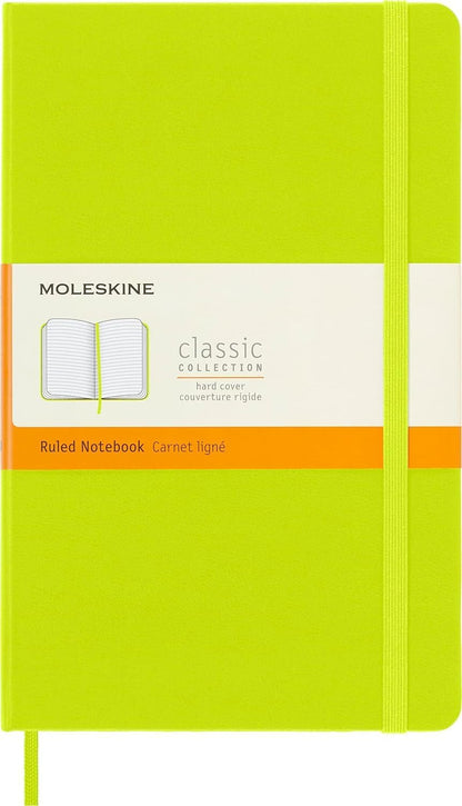 Classic Notebook, Hard Cover, Ruled/Lined, Large (5" x 8.25"), Lemon Green, 240 Pages