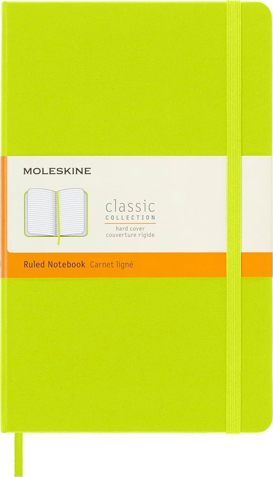Classic Notebook, Hard Cover, Ruled/Lined, Large (5" x 8.25"), Lemon Green, 240 Pages