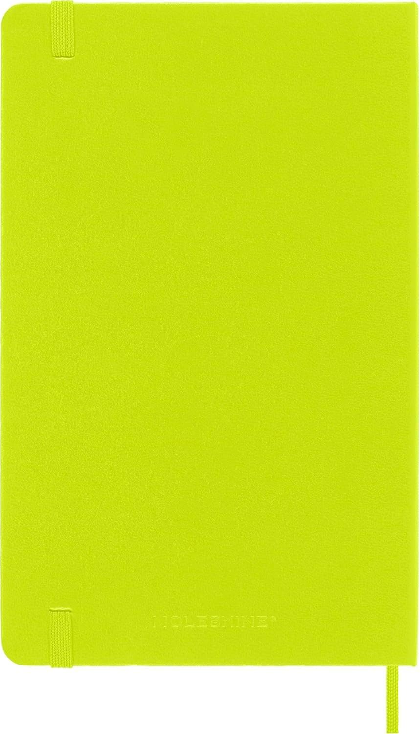 Classic Notebook, Hard Cover, Ruled/Lined, Large (5" x 8.25"), Lemon Green, 240 Pages