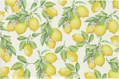 Lemon Decorative Area Rug 2x3 Spring Summer Yellow Fruit Green Leaf Floral Front Door Mat Indoor Outdoor Non-Slip Small Entryway Throw Rugs for Kitchen Bathroom Living Room Bedroom