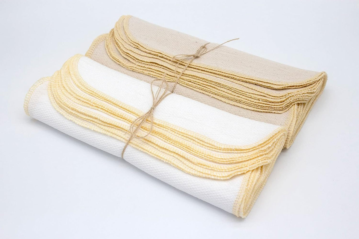 Spring Collection Reusable Paperless Towels - One Dozen washable reusable paper towels for kitchen (Lemon Bright White)