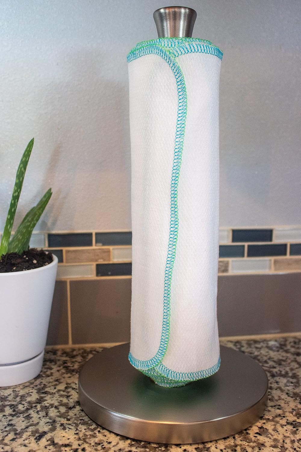 Spring Collection Reusable Paperless Towels - One Dozen washable reusable paper towels for kitchen (Lemon Bright White)