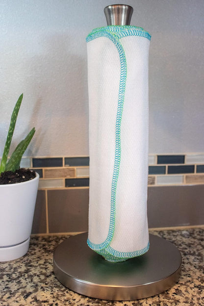 Spring Collection Reusable Paperless Towels - One Dozen washable reusable paper towels for kitchen (Lemon Bright White)