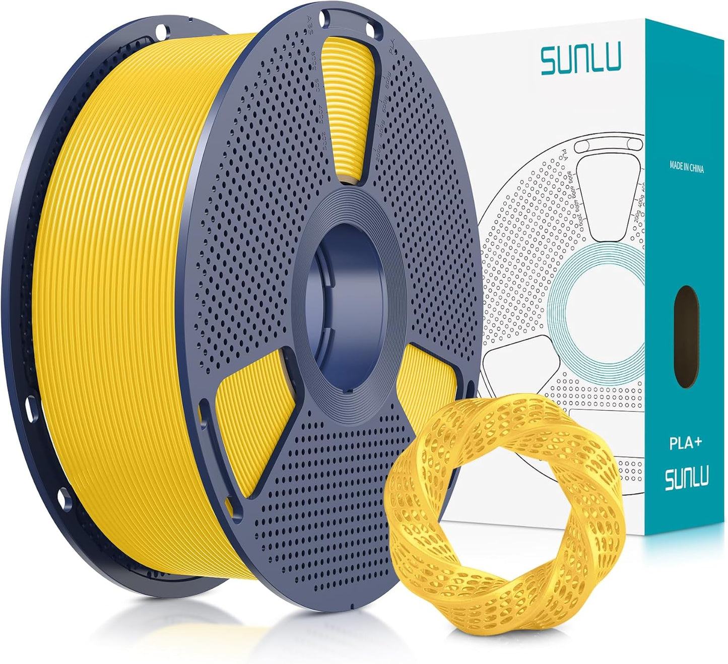 PLA Plus Filament 1.75mm Vivid Yellow 1KG | Neatly Wound, Upgrade PLA Filament, Dimensional Accuracy +/- 0.02 mm, Fit Most FDM 3D Printers
