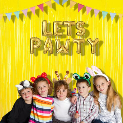 Fringe Curtain Backdrop | 2PCS | Pastel Yellow Party Decorations | 3.2x8.2ft Foil Curtains Streamers for Construction/Luau/Truck/Easter/Boy/Birthday/Lemon/Pineapples/Bee/Banana Decorations