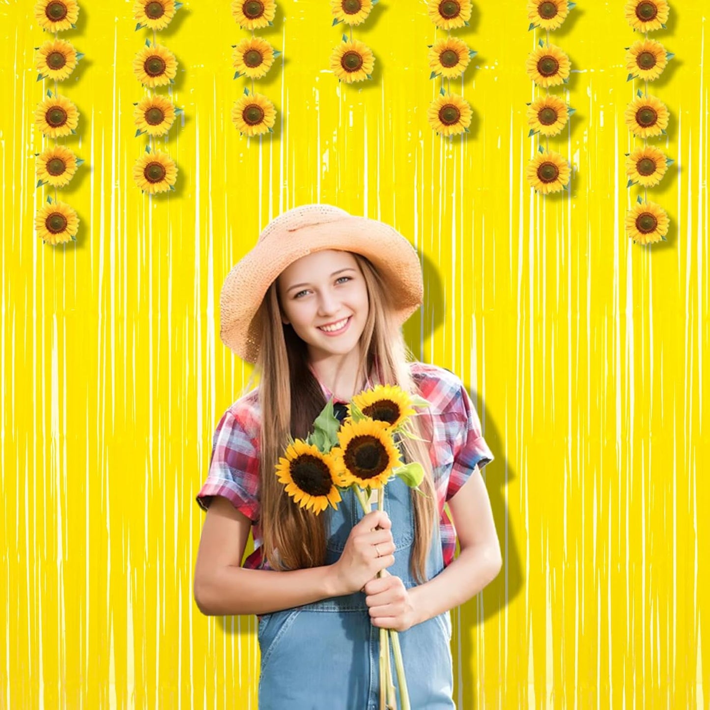 Fringe Curtain Backdrop | 2PCS | Pastel Yellow Party Decorations | 3.2x8.2ft Foil Curtains Streamers for Construction/Luau/Truck/Easter/Boy/Birthday/Lemon/Pineapples/Bee/Banana Decorations