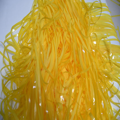 Fringe Curtain Backdrop | 2PCS | Pastel Yellow Party Decorations | 3.2x8.2ft Foil Curtains Streamers for Construction/Luau/Truck/Easter/Boy/Birthday/Lemon/Pineapples/Bee/Banana Decorations