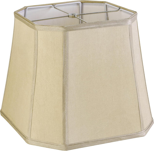 1 Pc Square Lamp Shade Medium,10"×13"D×10.5"H,Empire Shade Polyester | 0.41" Spider,For Table Lamps,Floor Lamp,Living Room Decor,Cut Corner Gold Yellow Faux Silk,Vintage,Replac Fold Easy Assembly