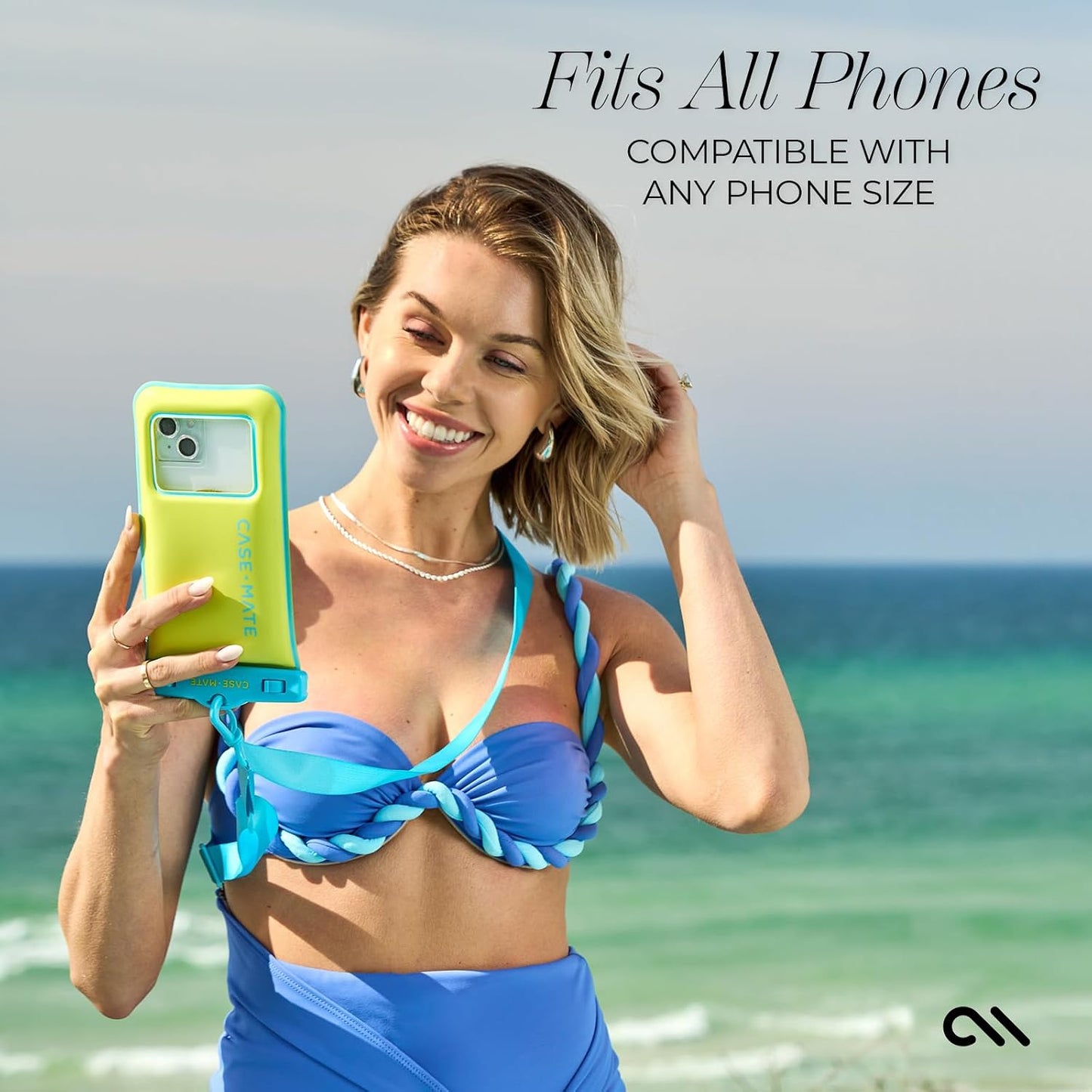 IP68 Waterproof Phone Pouch - Citrus Splash | Touchscreen Floating Waterproof Phone Case with Crossbody Lanyard - Fits All Phones - Beach Cruise Ship Travel Essentials