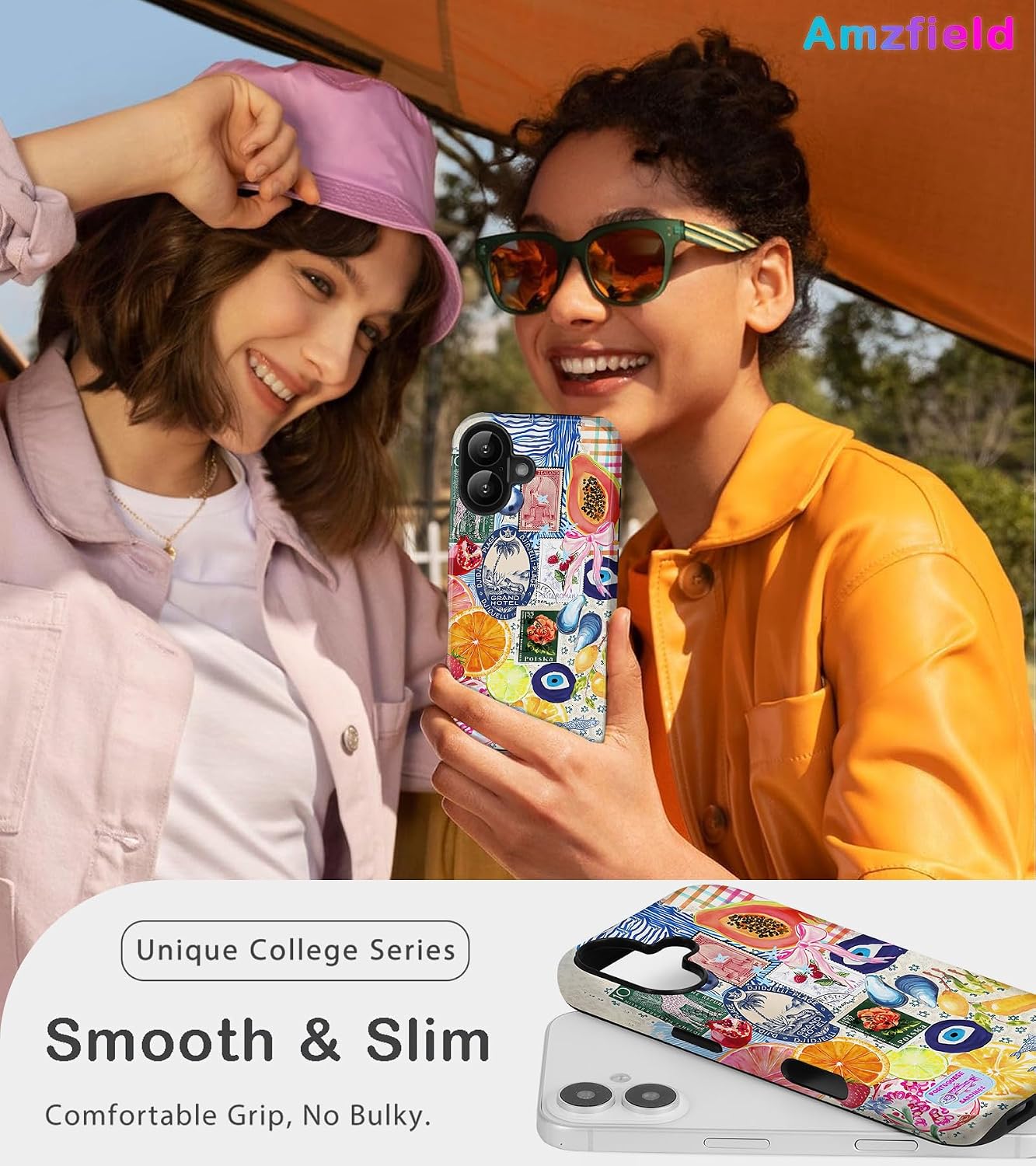 for iPhone 16 Case Summer Fruit Lemon Collage Phone Case | Aesthetic Summer Phone Case Cute Fruit Lemon European Collage Women, Scratch Resistant Shockproof Protective Girly Case