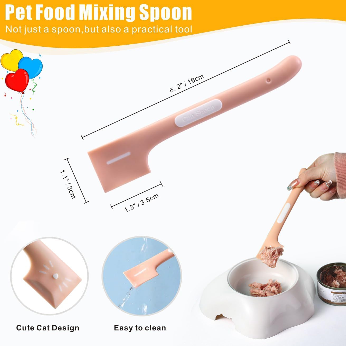 4 Pcs Cat Strip Feeders Spoon,Cute Cats Treat Squeeze Spoons Pet Food Mixing Spoon Multifunctional Lickable Treat Feeding Dispenser for Cat Liquid Snack and Wet Food(Green&White&Yellow)