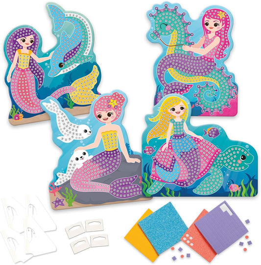 The Factory Sticky Mosaics Mermaids Blue/Yellow/Orange/Purple, 12' x 2' x 10.75'