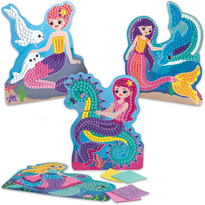 The Factory Sticky Mosaics Mermaids Blue/Yellow/Orange/Purple, 12' x 2' x 10.75'