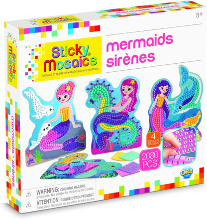 The Factory Sticky Mosaics Mermaids Blue/Yellow/Orange/Purple, 12' x 2' x 10.75'