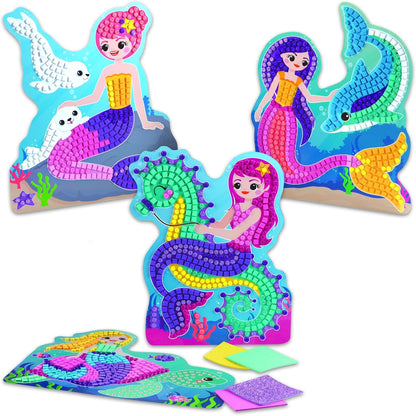 The Factory Sticky Mosaics Mermaids Blue/Yellow/Orange/Purple, 12' x 2' x 10.75'
