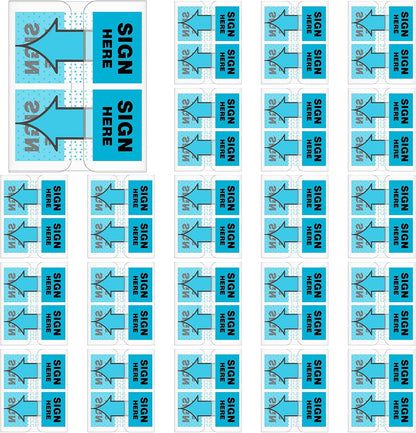 48 Pack/ 2400 Pcs Sign Here Tabs 1 Inch Sign Here Stickers Date Post Tabs Flags Stickers with Dispenser Arrow Flags Easy to Post for School Office Book Annotation Kit Supplies, Yellow