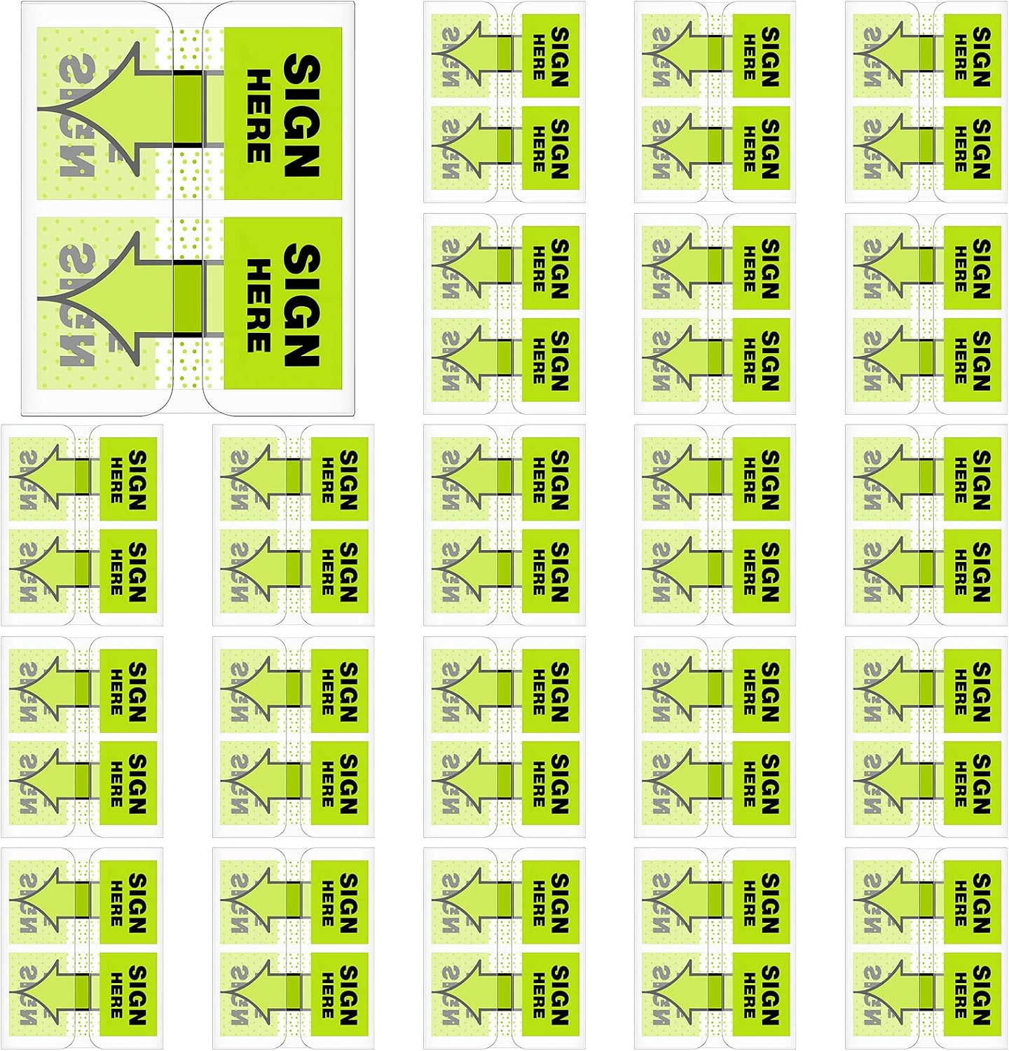 48 Pack/ 2400 Pcs Sign Here Tabs 1 Inch Sign Here Stickers Date Post Tabs Flags Stickers with Dispenser Arrow Flags Easy to Post for School Office Book Annotation Kit Supplies, Yellow