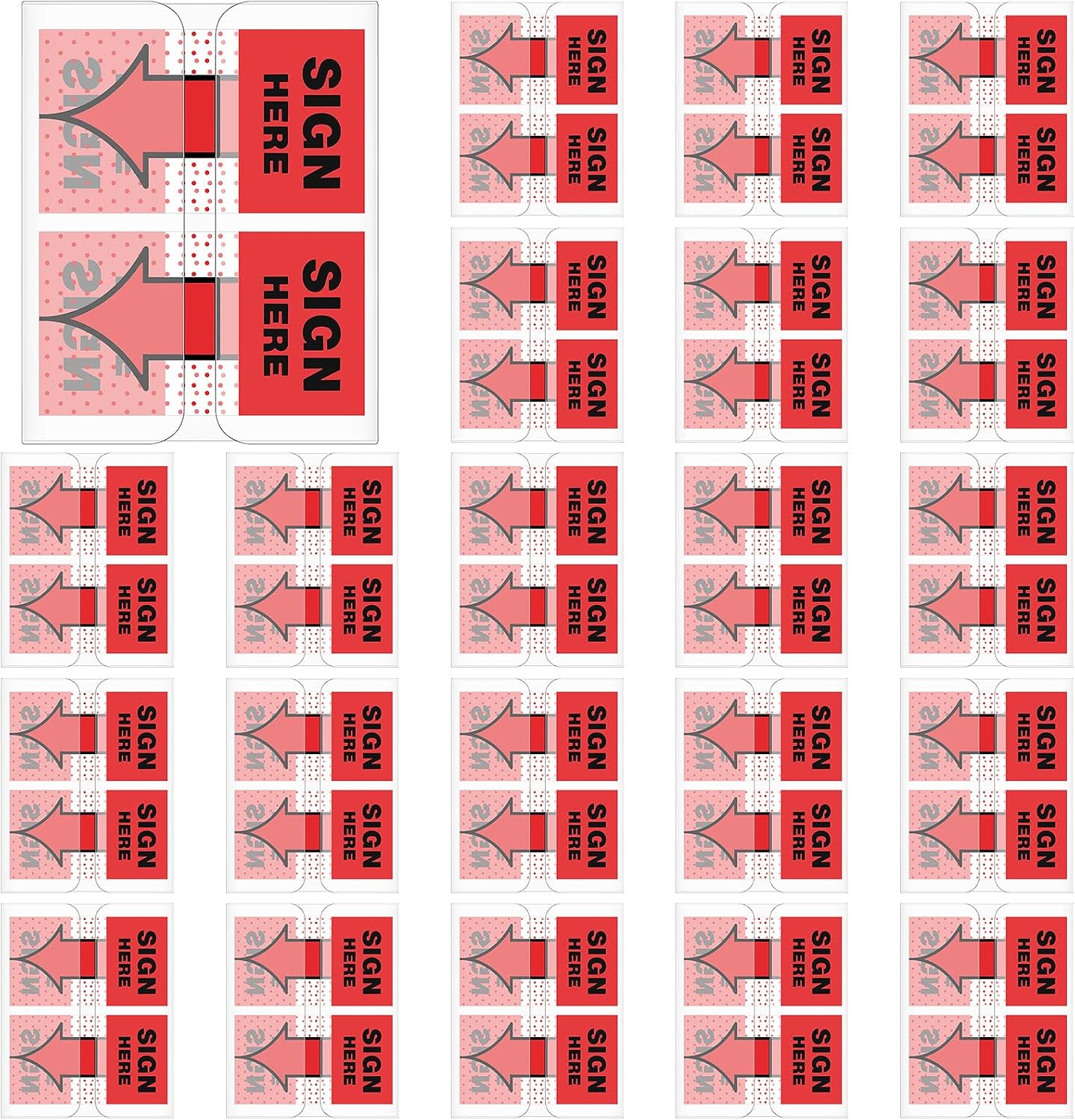 48 Pack/ 2400 Pcs Sign Here Tabs 1 Inch Sign Here Stickers Date Post Tabs Flags Stickers with Dispenser Arrow Flags Easy to Post for School Office Book Annotation Kit Supplies, Yellow