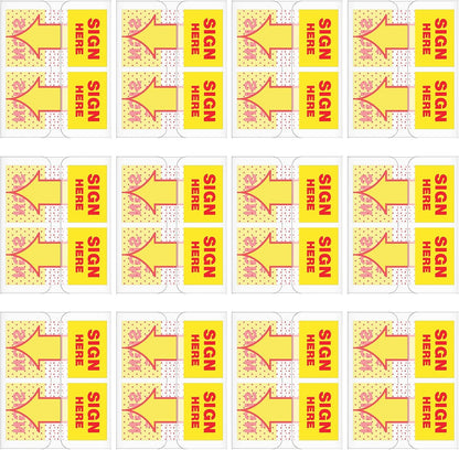 48 Pack/ 2400 Pcs Sign Here Tabs 1 Inch Sign Here Stickers Date Post Tabs Flags Stickers with Dispenser Arrow Flags Easy to Post for School Office Book Annotation Kit Supplies, Yellow