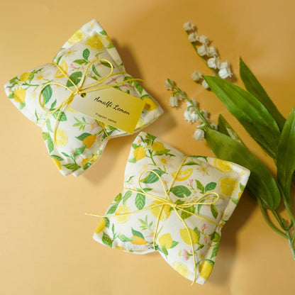 4 Pack Lemon Sachet Bags for Drawers and Closets, Scented Packets | Handcraft Wedding Gift, Potpourri, Fragrance Mesh Pillow, Bedroom Fresheners, Organza Indoor