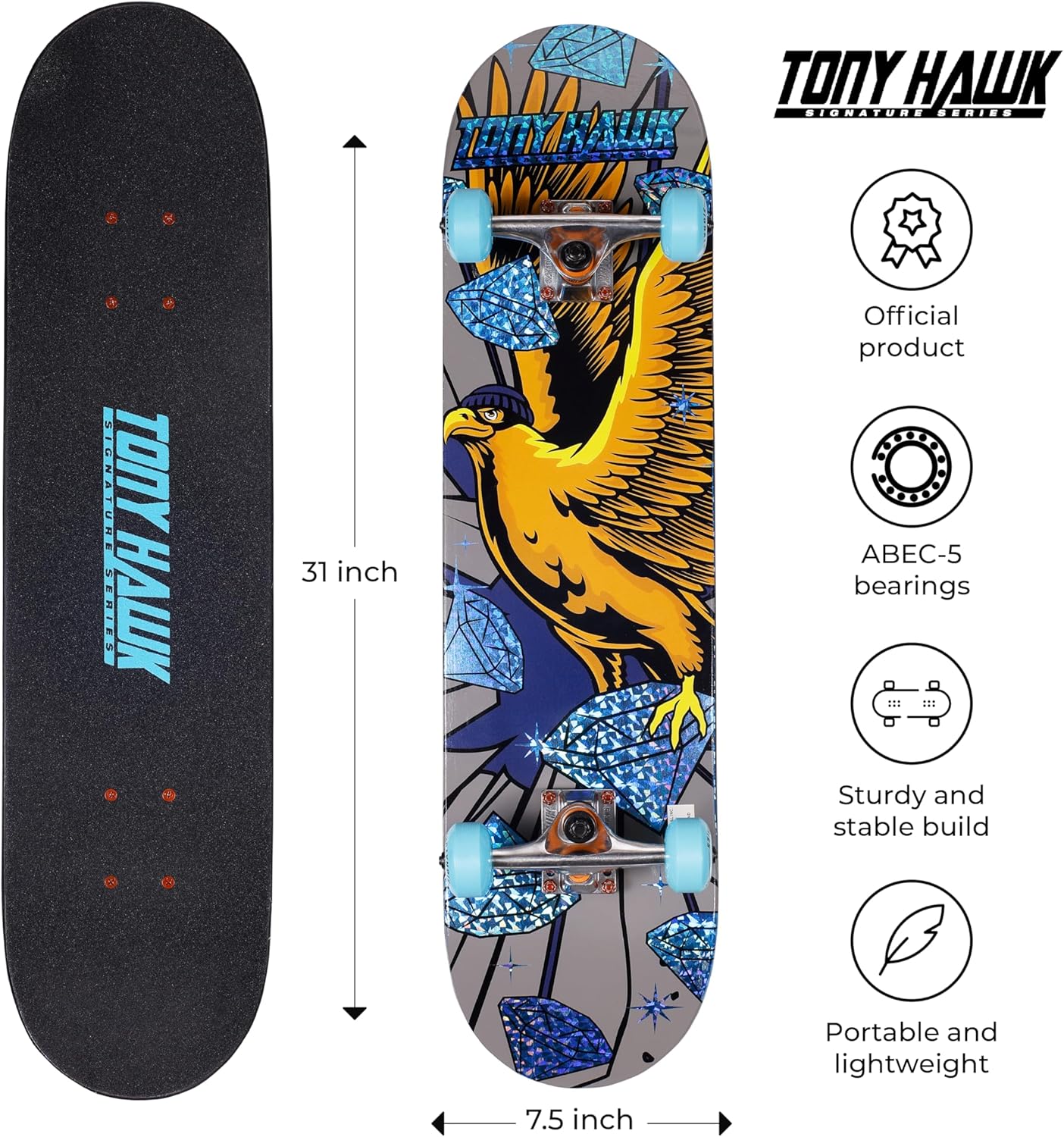 Tony Hawk - 31-Inch Signature Series 3 Skateboard, 9-Ply Maple Deck