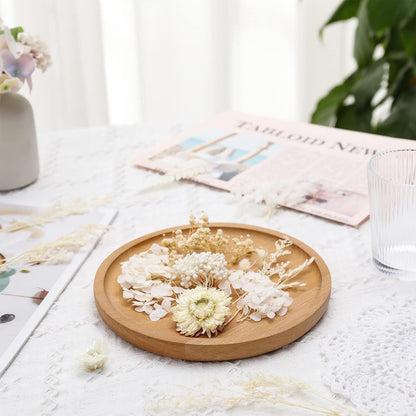 Real Natural Dried Flowers - Mixed Hydrangeas, Daisies, White Decorative for DIY Candle Resin Jewelry Nail Pendant Crafts (Beige)