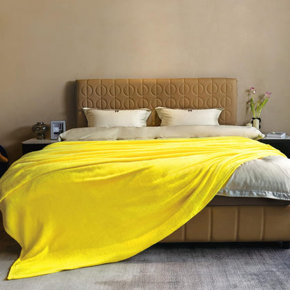 Yellow Fleece Plush Throw Blanket 50"x70"for Couch Sofa Fuzzy Cozy Flannel | Super Soft Lightweight Microfiber Blanket for Bed Chair bedroom Home Decor All Season,Birthday Gifts for Women Mom Adult