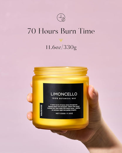 Limocello Scented Candle - 11.6oz Natural Soy Wax Non Toxic | 70-Hour Slow Burning, Summer Lemon Scent for Odor Eliminating, Housewarming Gifts for Spa & Meditation & Relaxing