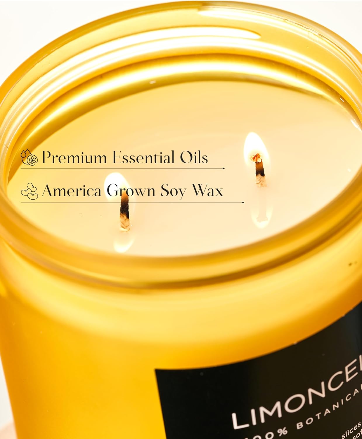 Limocello Scented Candle - 11.6oz Natural Soy Wax Non Toxic | 70-Hour Slow Burning, Summer Lemon Scent for Odor Eliminating, Housewarming Gifts for Spa & Meditation & Relaxing