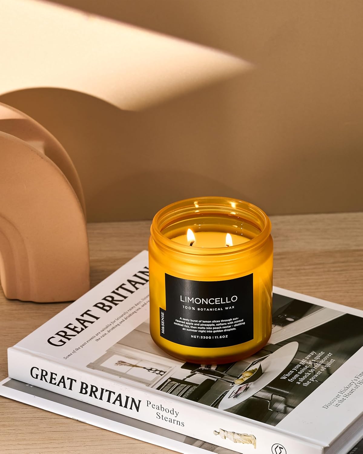 Limocello Scented Candle - 11.6oz Natural Soy Wax Non Toxic | 70-Hour Slow Burning, Summer Lemon Scent for Odor Eliminating, Housewarming Gifts for Spa & Meditation & Relaxing