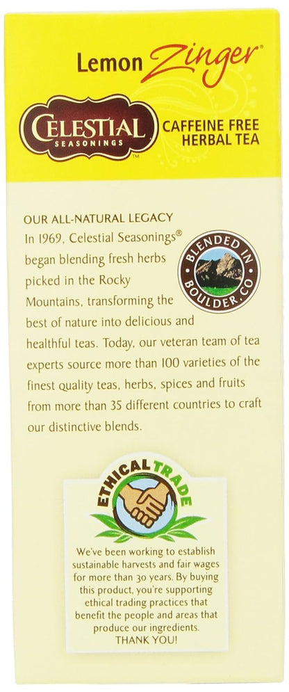 Herbal Tea, Lemon Zinger, 25 Count, (Pack of 6)